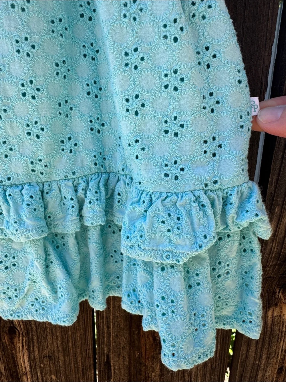 Posh Peanut Tibetan Stone Eyelet Ruffled Dress